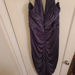 Grey rouched floor length